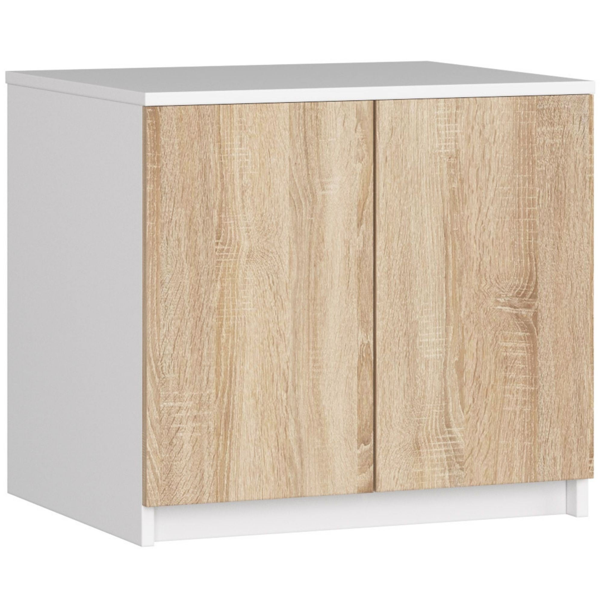 Nadstawka na szafę AKORD S60 Biała 60 cm 2 drzwi kolor Dąb Sonoma mat 2 półki 60x51x55 cm
