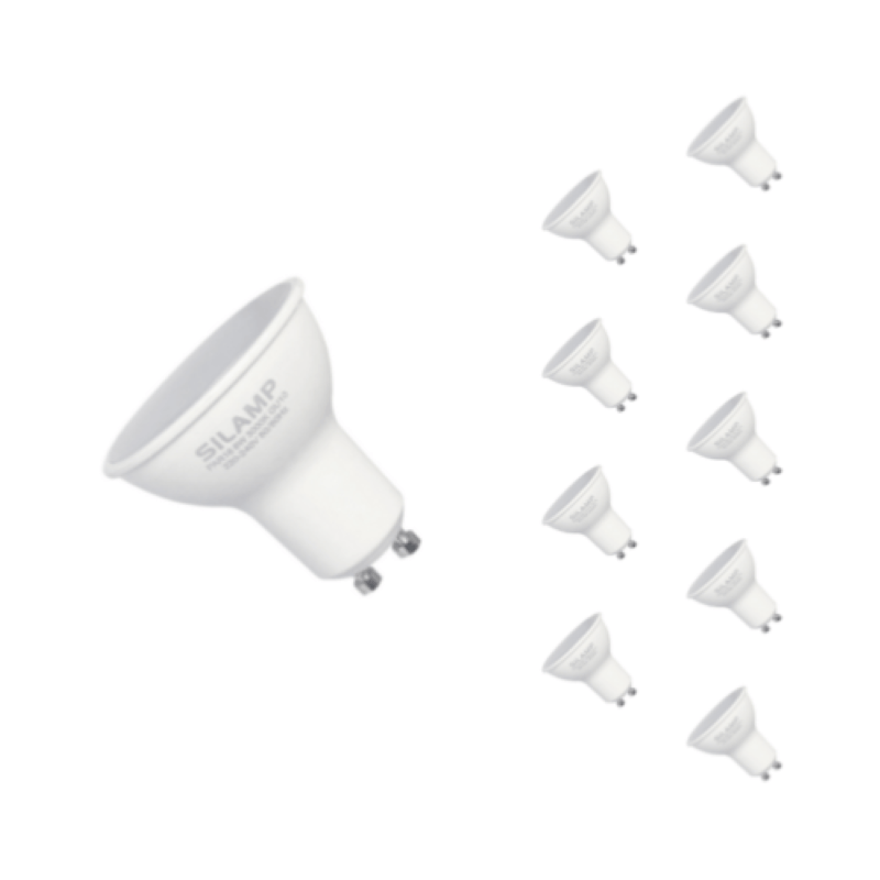 Bombilla LED GU10 6W 220V SMD2835 PAR16 10LED 100° (Pack de 10) - Blanco Frío 6000K - 8000K - SILAMP - 3