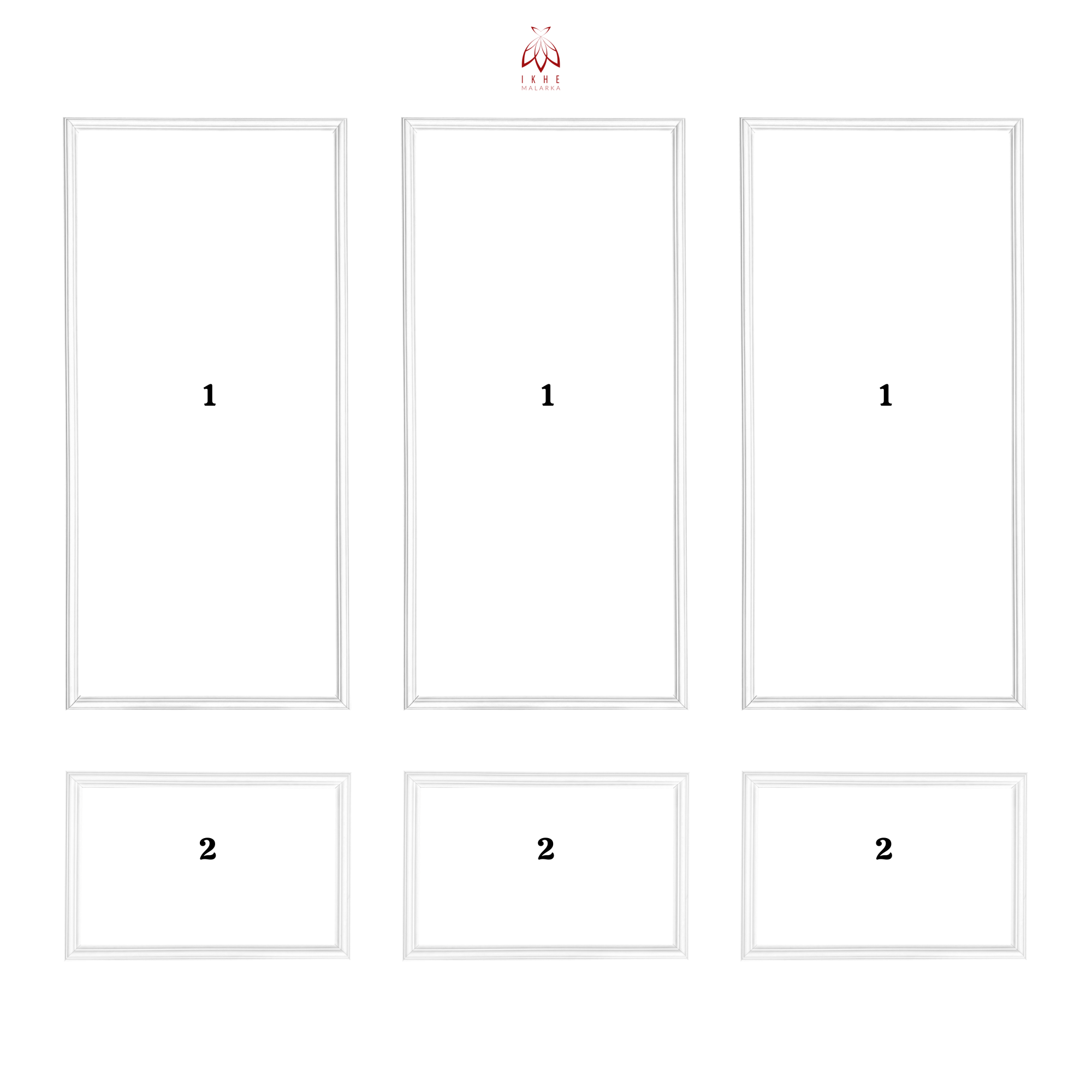 Set de moulures murales – Kit pour 6 cadres élégants en PS robuste, étanche, résistant et facile à poser – Design classique blanc JX88-W - 8