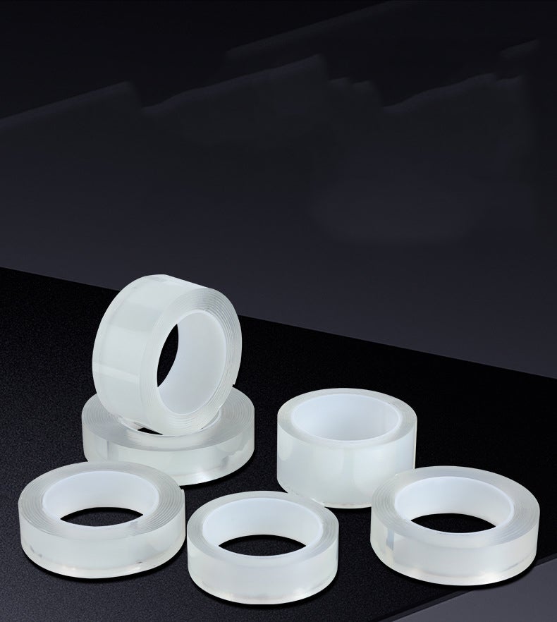 Ruban adhésif transparent double face 2 pièces, colle nano transparente imperméable à haute viscosité sans trace, 1mm d'épaisseur/20mm x 3m - 3