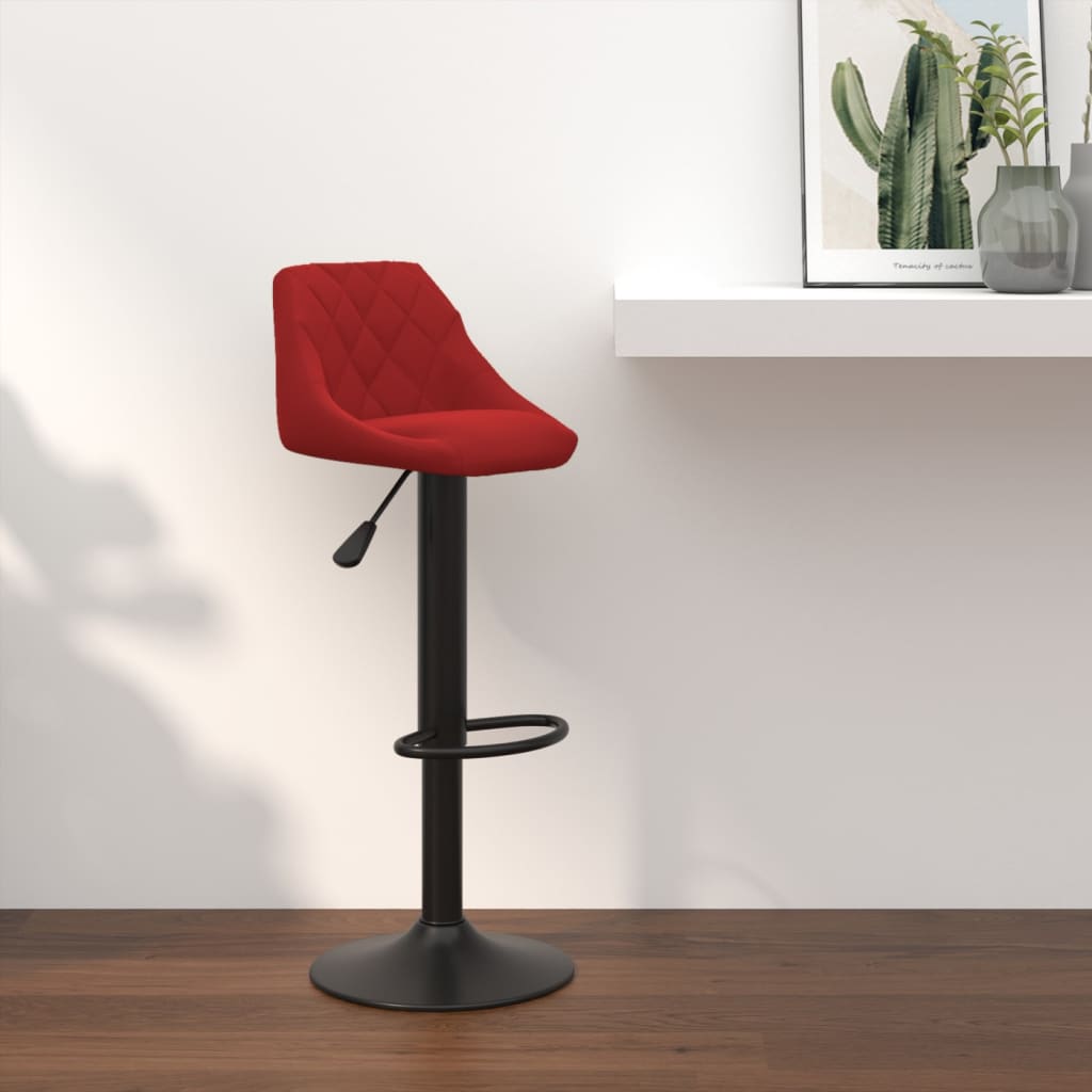 Maison Exclusive - Tabouret de bar Rouge bordeaux Velours | Leroy Merlin