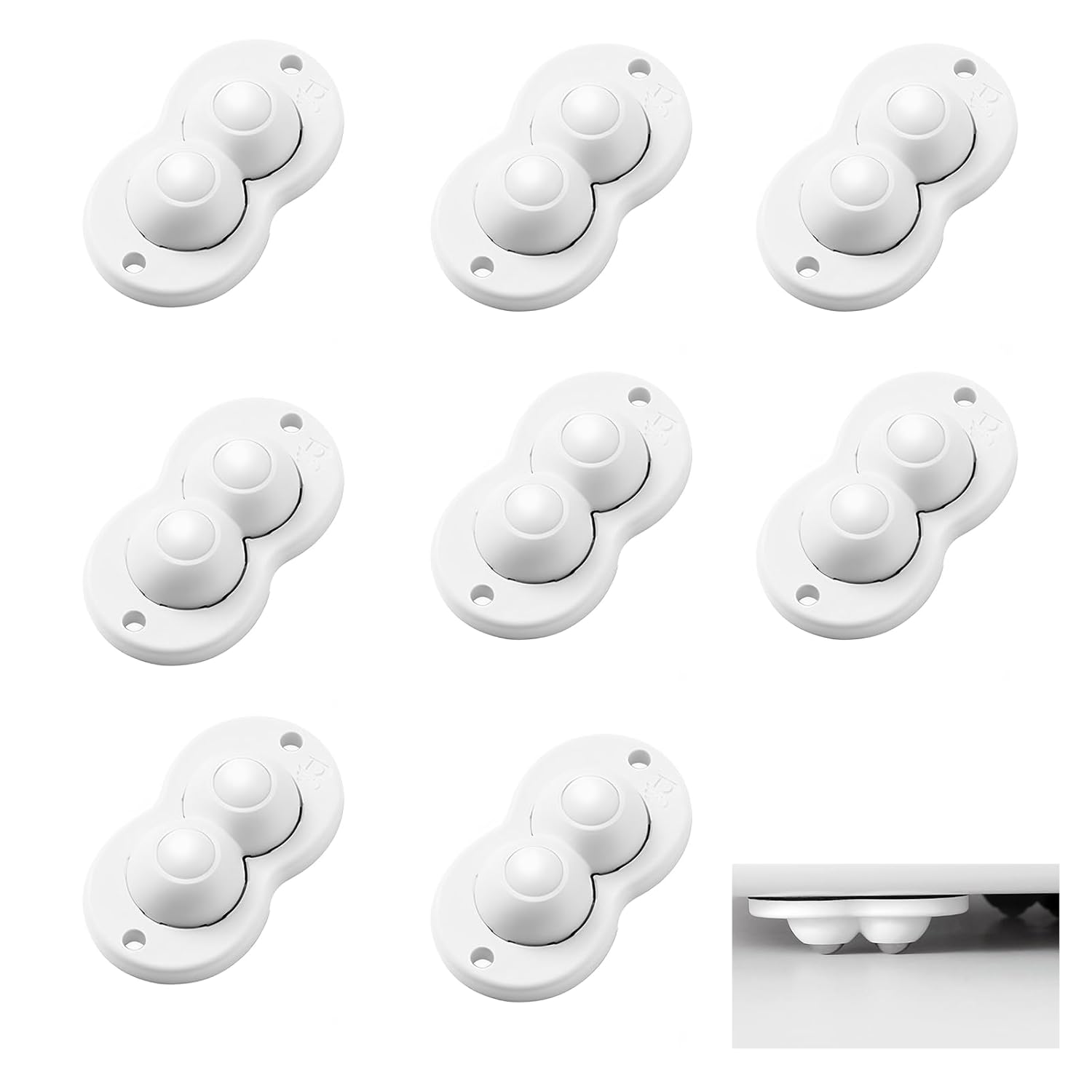 Batheidon 12 Pièces Mini Roulettes Autocollantes Pour Meubles Et Appareils - Sans Perçage, Charge 4kg