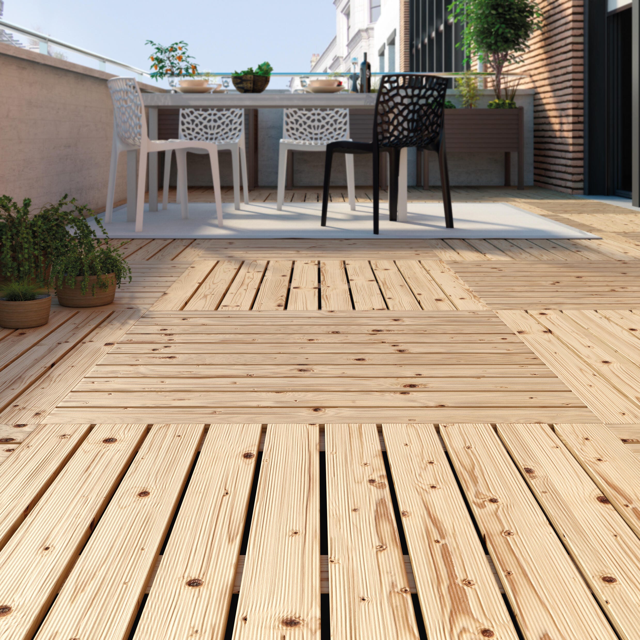 Deck de madeira PINHO 28MM 100X100CM - 7