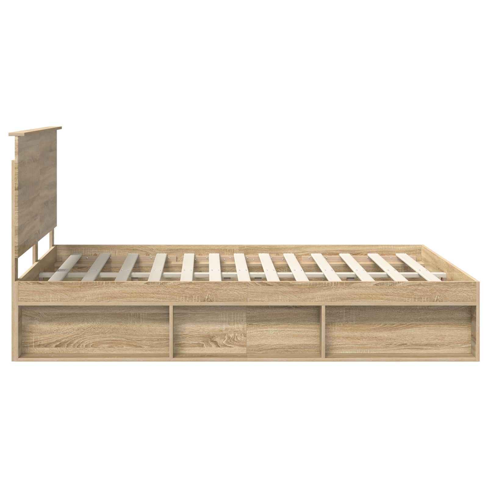 Cadre de lit chêne 150 x 200 cm bois de pin massif - 8