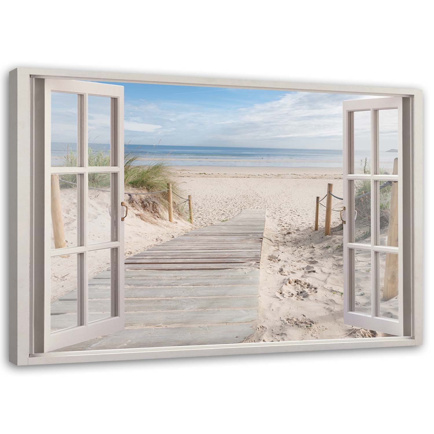 Obraz na płótnie, Widok z Okna ścieżka na plażę 100x70