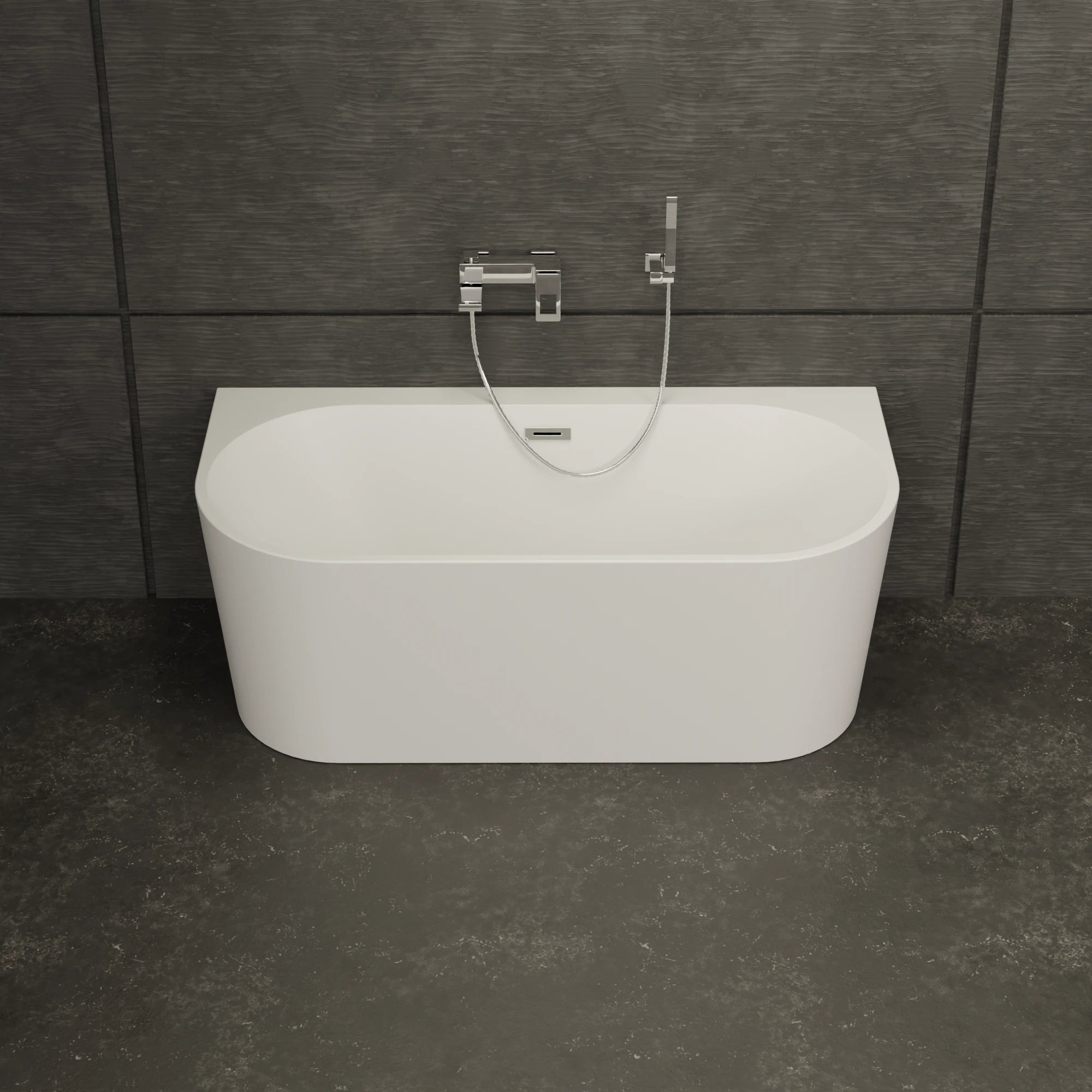 Baignoire Semi-îlot Murale Naos 160 Blanche 160 X75 X58 Cm, By Spalina - 3