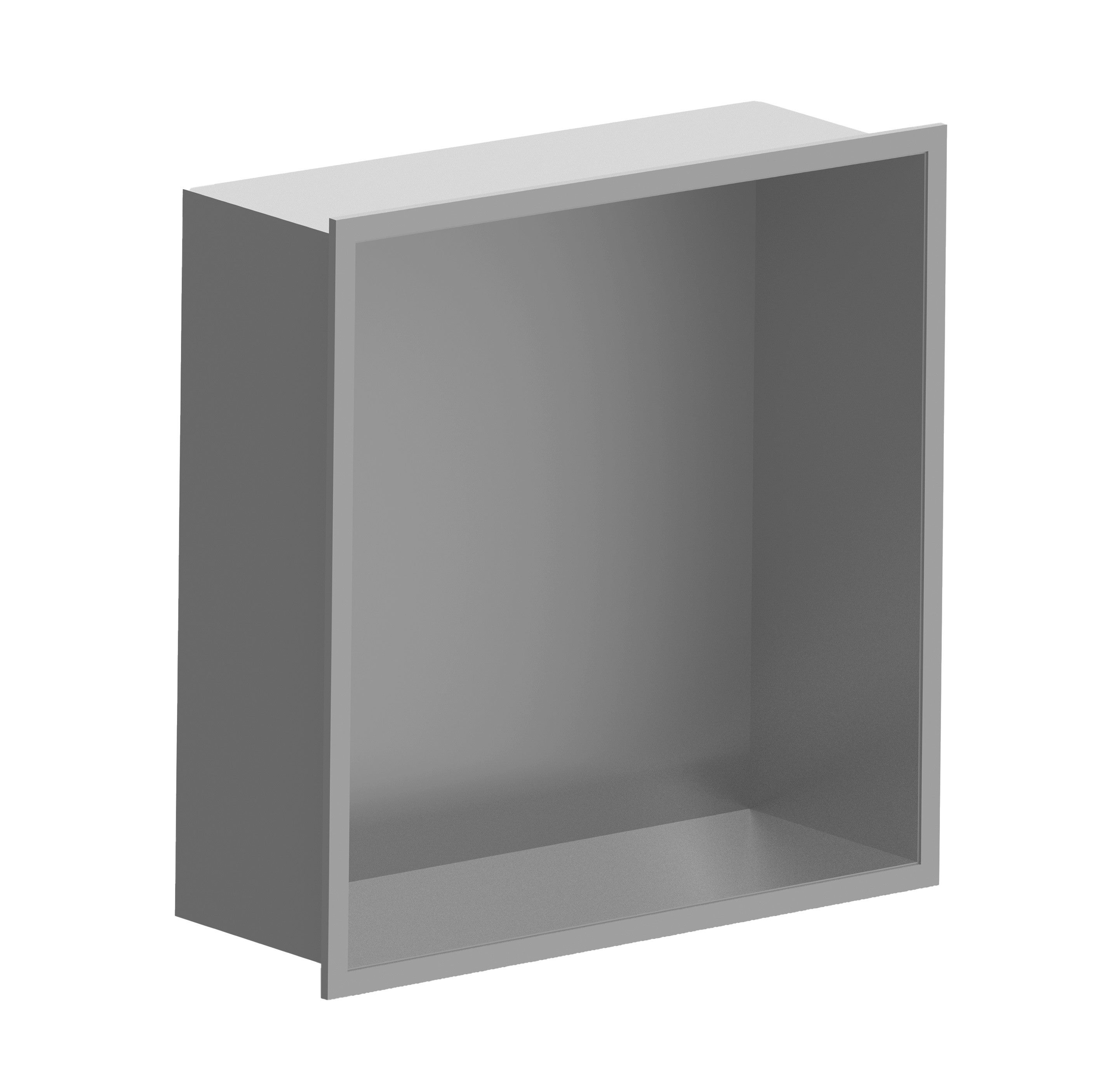Niche murale Stilform 90 x 30 en acier inoxydable brossé avec 2 étagèr