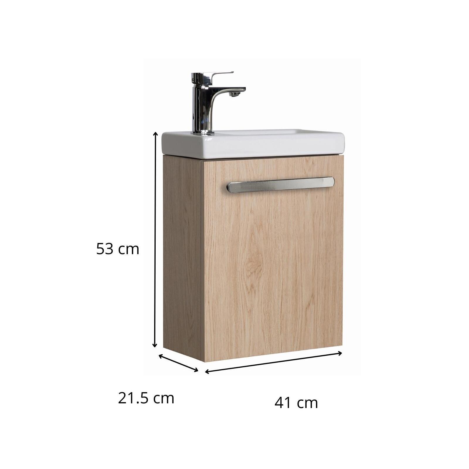 Meuble lave-mains suspendu NEVADA avec poignée porte serviette - 3