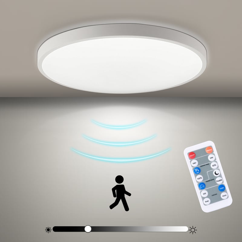 LOVHAUS 18W Lampa Sufitowa LED z Radarem Czujnika Ruchu 1800LM, 4000K, Oświetlenie LED z Pilotem, Lampa IP54