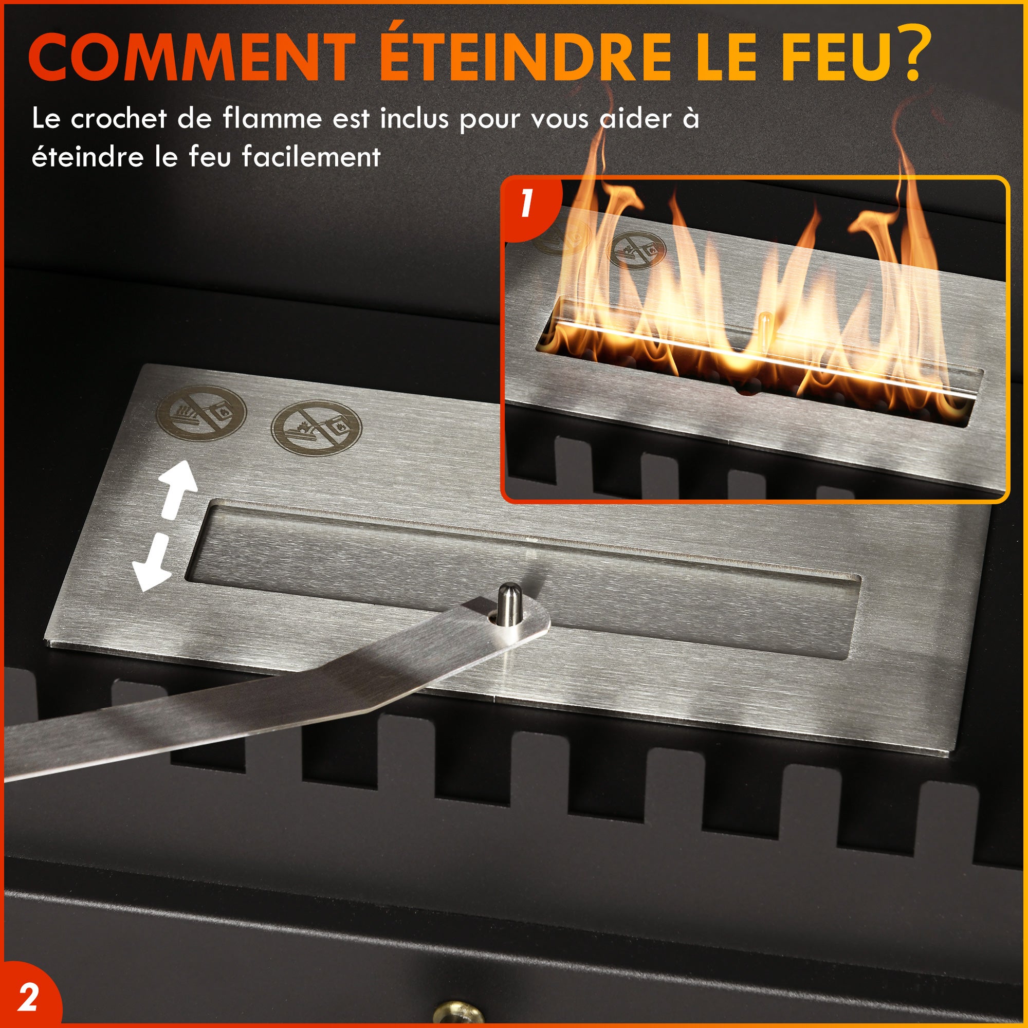 Cheminée bioéthanol sur pied Acier HOMCOM - 5