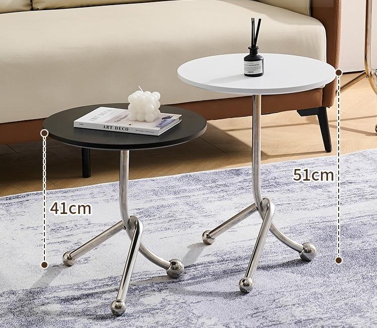 Petite table d'appoint de canapé de 41 cm de haut, table ronde de style moderne, table basse, convient pour chambre à coucher, table de chevet, noir - 9