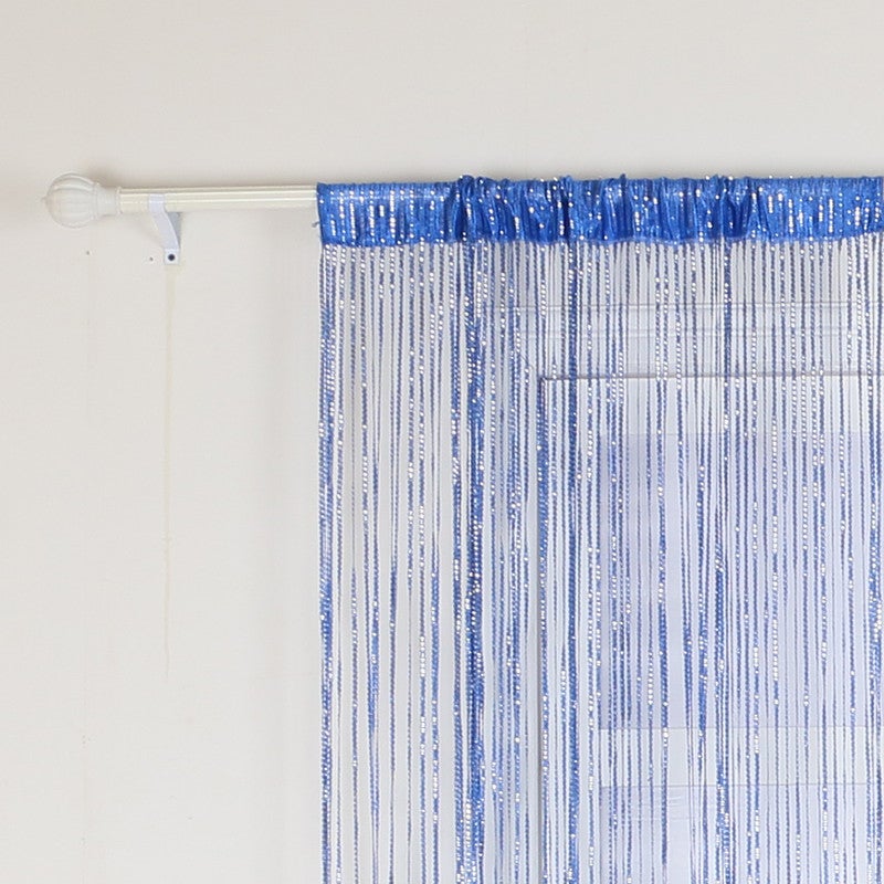 Panel zasłony drzwiowej Moskitiera Cekinowa przędza Zasłony Dekoracja ścienna Okno Drzwi Frędzle Pokój 100 x 200 cm, Królewski niebieski