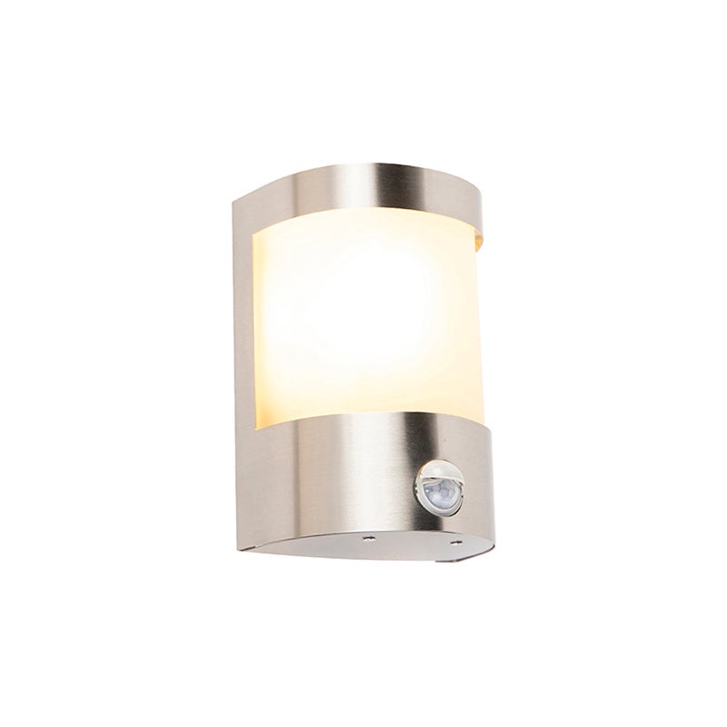 Nowoczesna lampa ścienna zewnętrzna ze stali nierdzewnej z czujnikiem ruchu IP44 - Mira