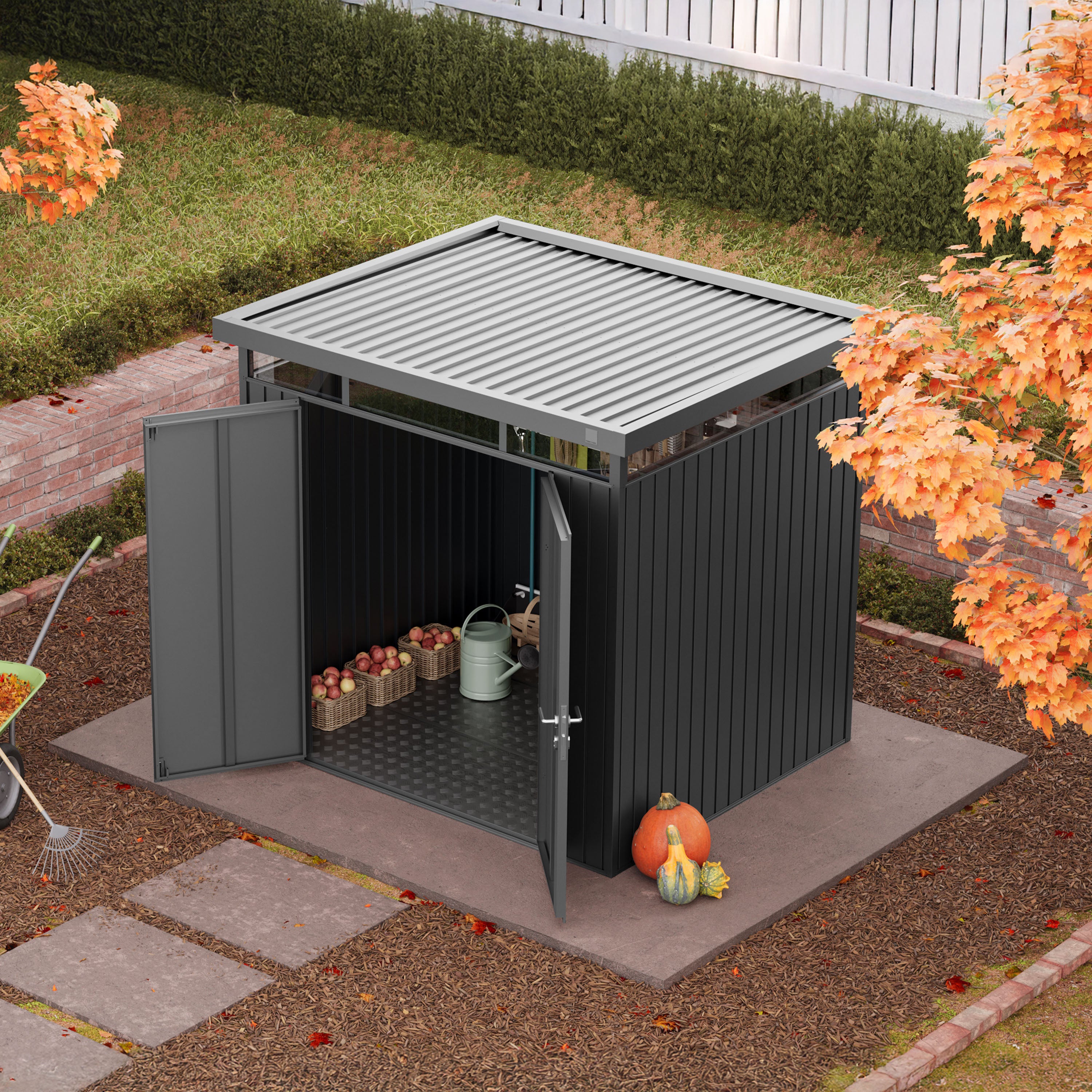 GFP Primeyard Abri de jardin en métal 210x180x205 cm armoire de jardin anthracite - 4