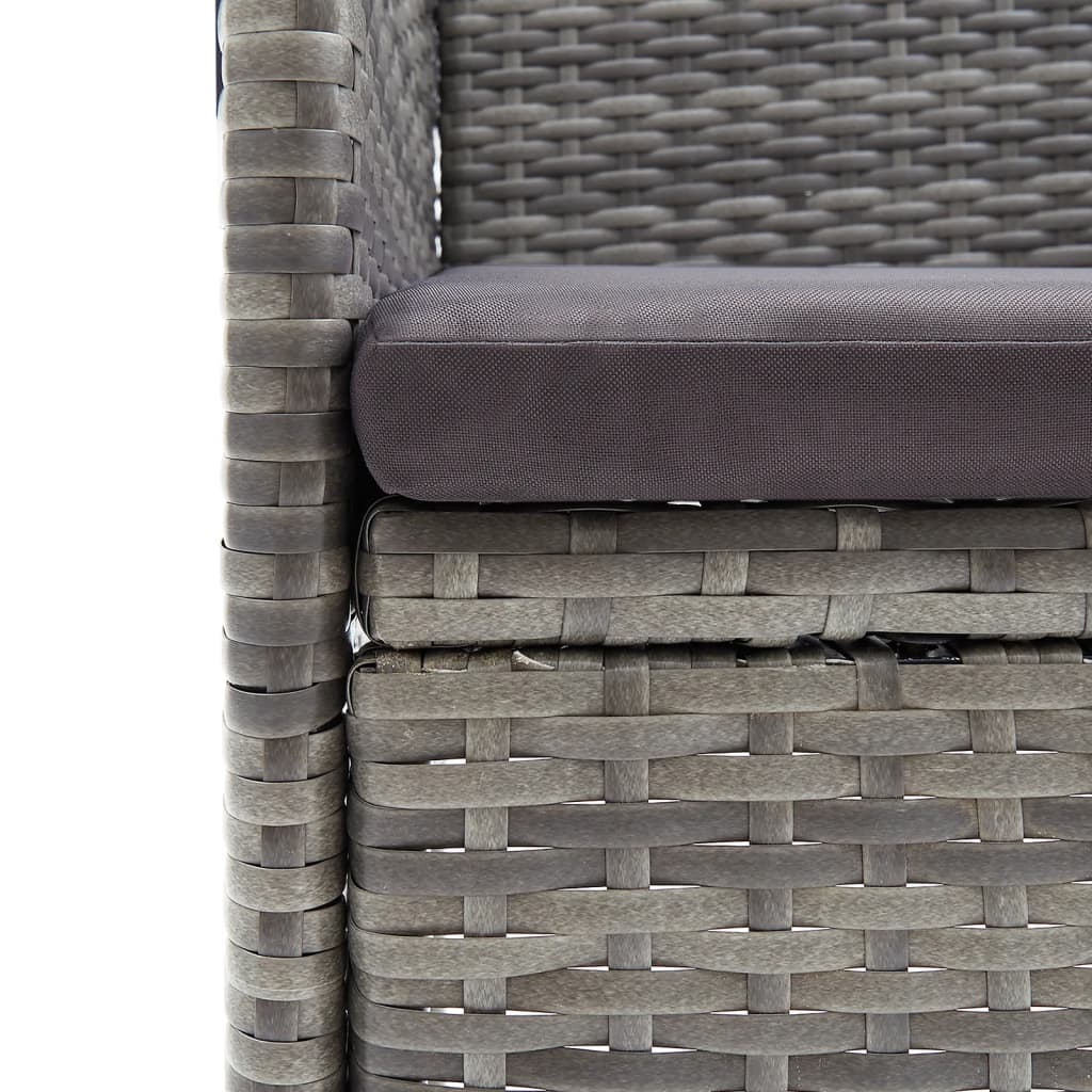 Maison Exclusive - Set da Pranzo da Giardino 5 pz con Cuscini Grigio e Nero - 6