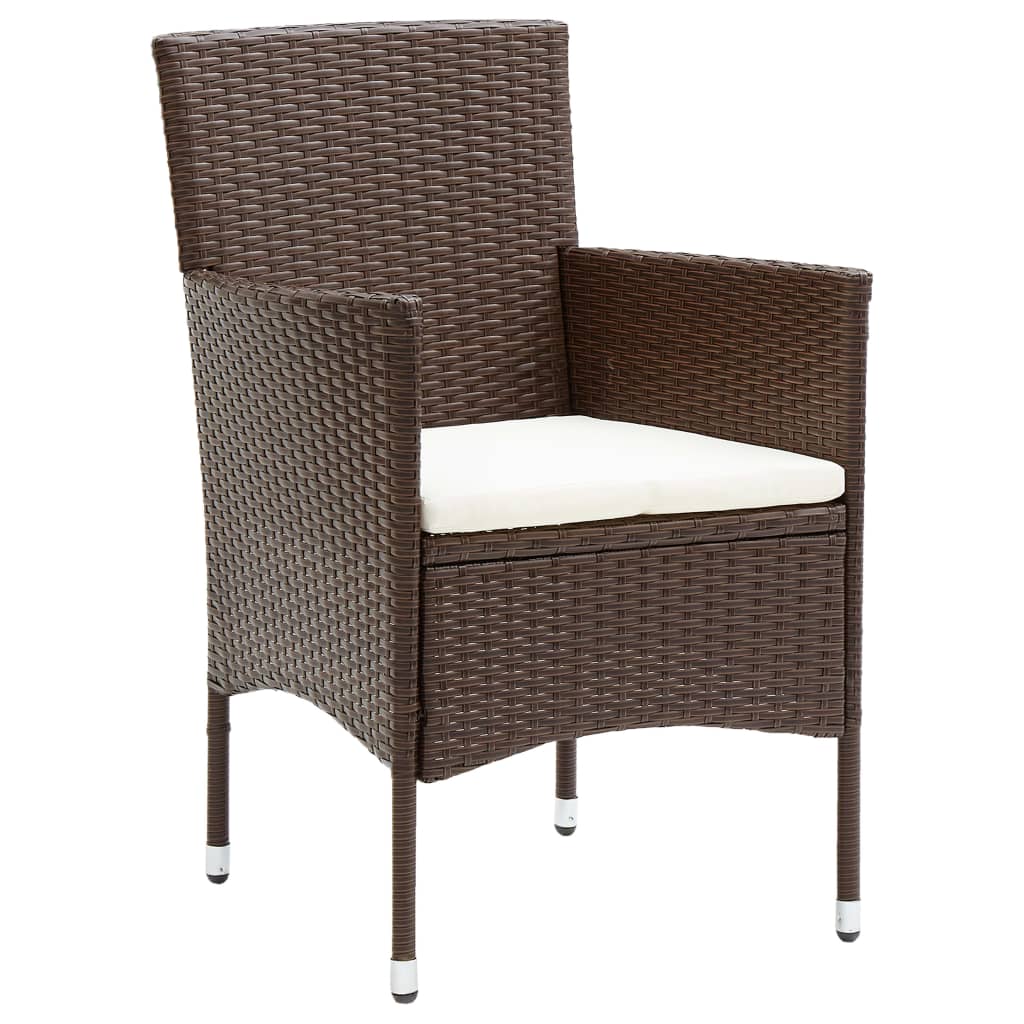 Maison Exclusive - Set da Pranzo per Giardino 5 pz in Polyrattan Marrone - 3