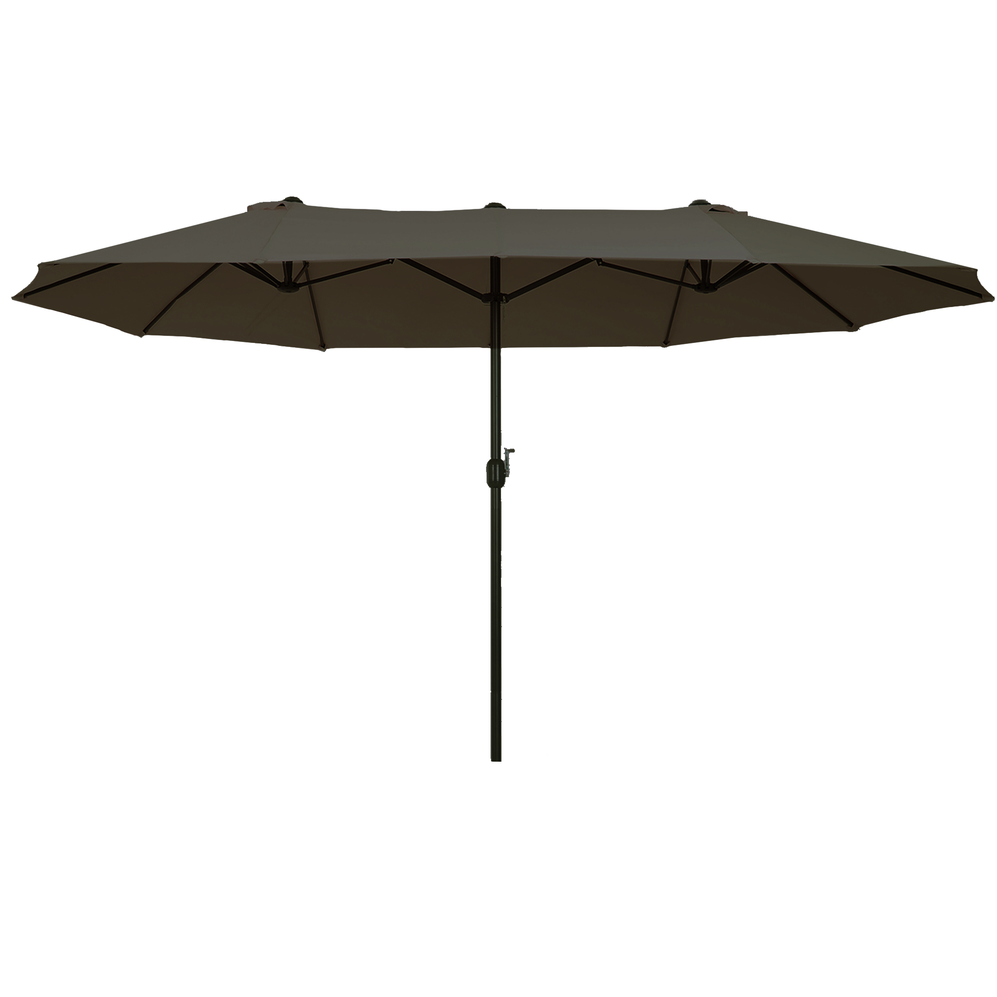 Outsunny-Parasol ogrodowy-owalny-podwójny-z korbą-szary-460 x 270 x 240 cm