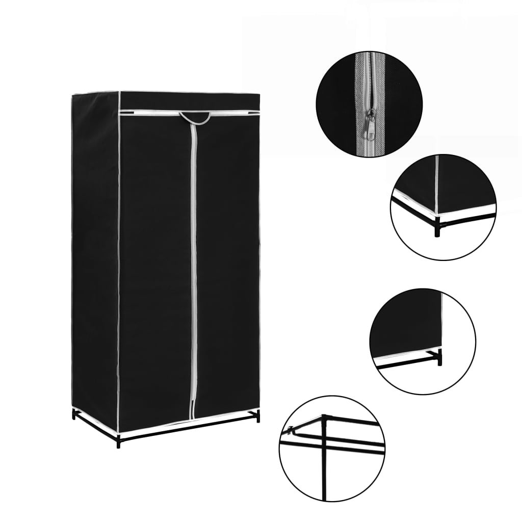 2 pcs Garde-robes | Armoire Noir 75x50x160 cm CFW53755 | Leroy Merlin
