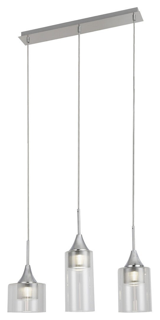 Lampa wisząca Candice LED 15W Neutralna biel 1200lm chromowana przezroczysta wym: 120 x 52 x 52 cm Rabalux