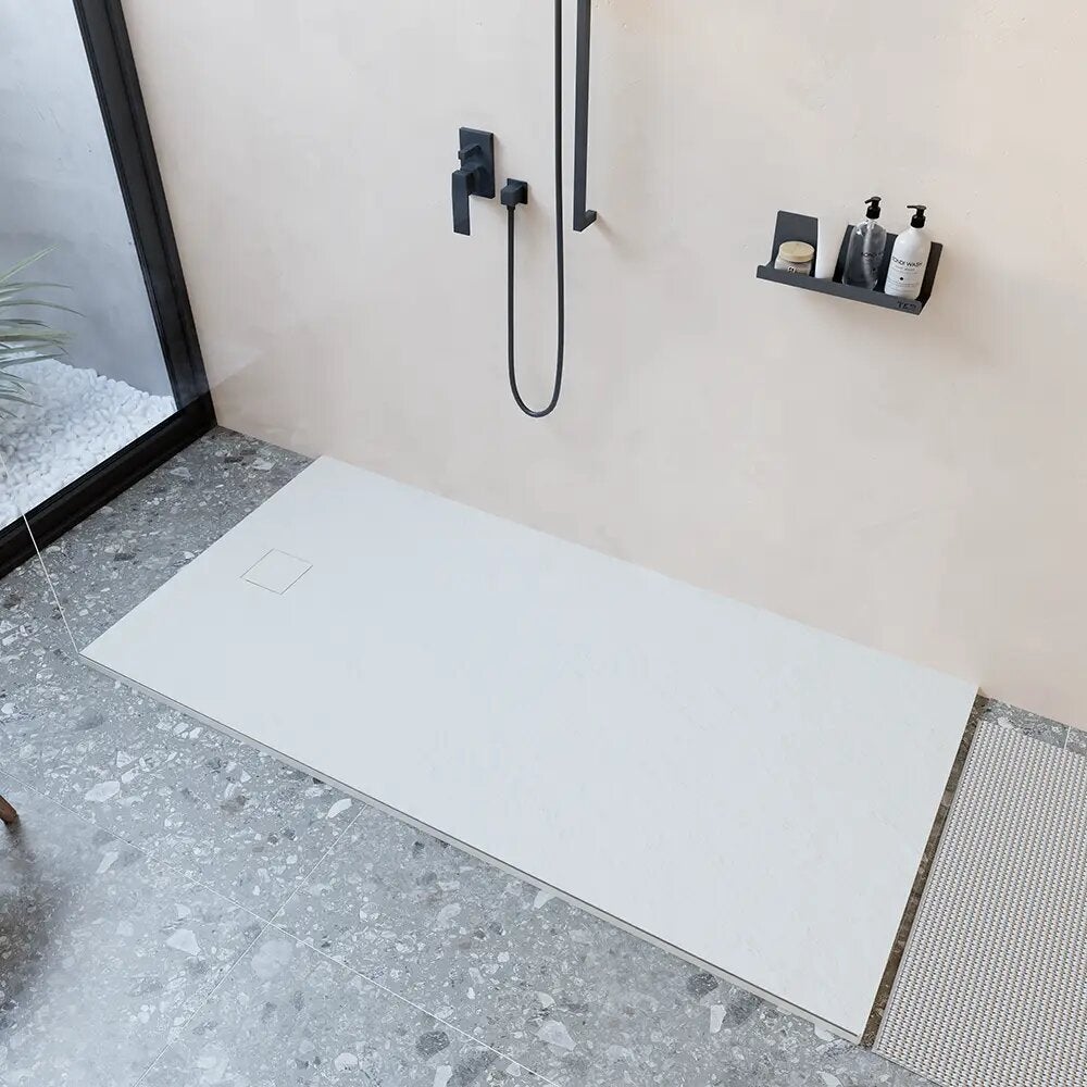 Receveur de douche 70 x 160 cm, couleur blanc effet pierre | Samos - 5