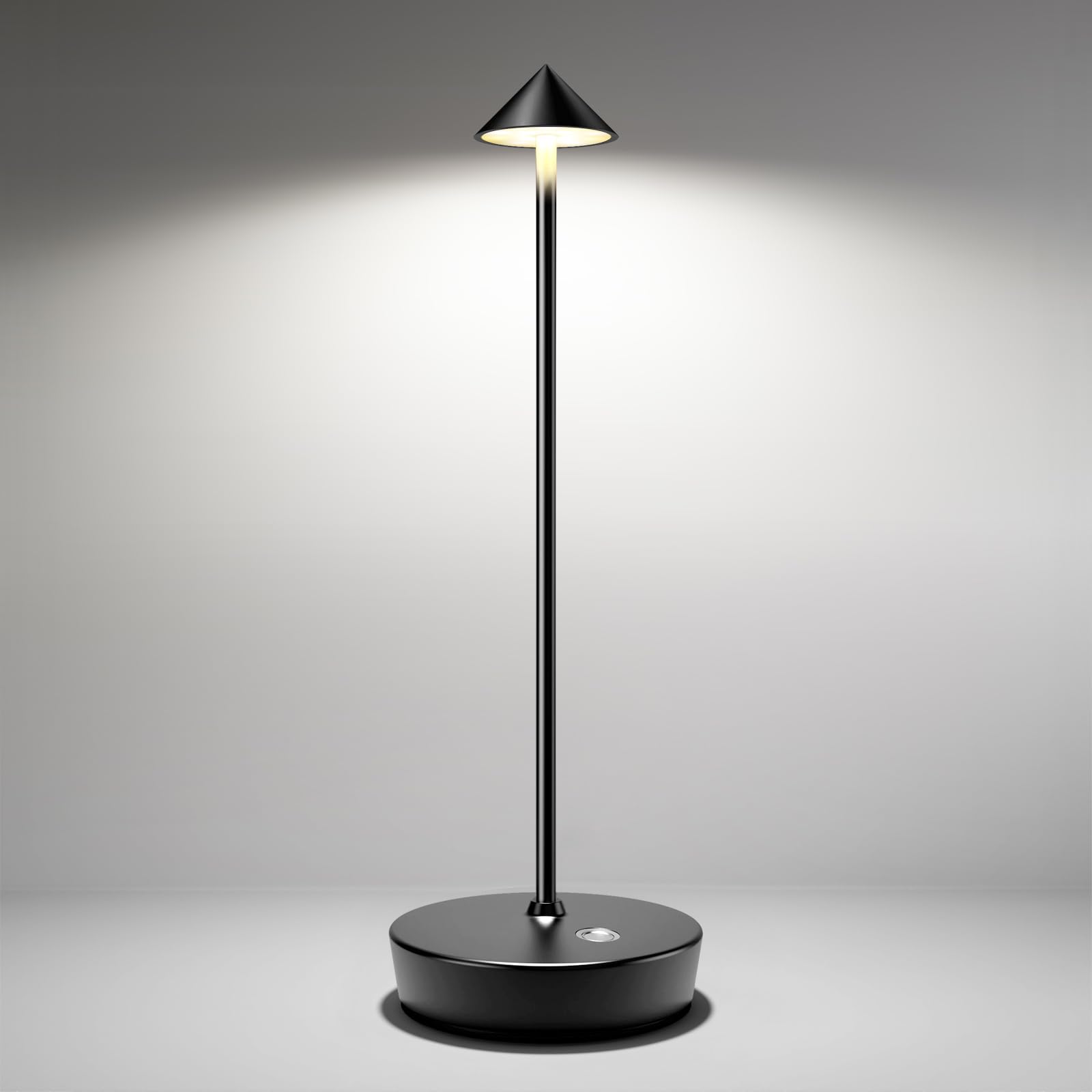 Akumulatorowa lampka biurkowa, zasilana baterią 3600 mAh, zewnętrzna lampka biurkowa LED, wodoodporna, ze ściemnianiem, biała