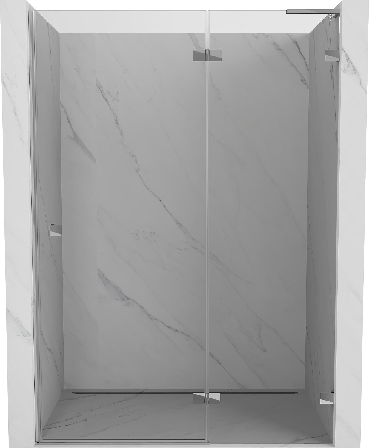 Mexen Lunar L drzwi prysznicowe uchylne prawe 135 cm, transparent, chrom - 834L-135-000-01-00-P
