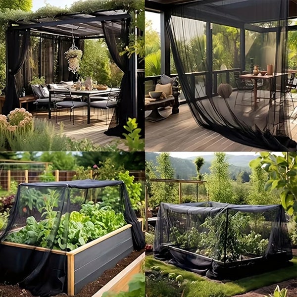 Moustiquaire universelle pour terrasse de jardin - Moustiquaire en maille polyester pour tonnelle (2,4 x 6 m de large) - 5