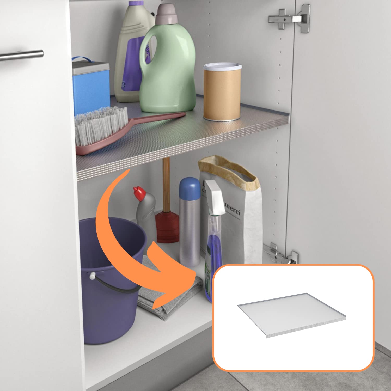 Protector de lava-loiça em alumínio SOTTOLAVELLO com LADO (562x530) MADE IN ITALY - 3