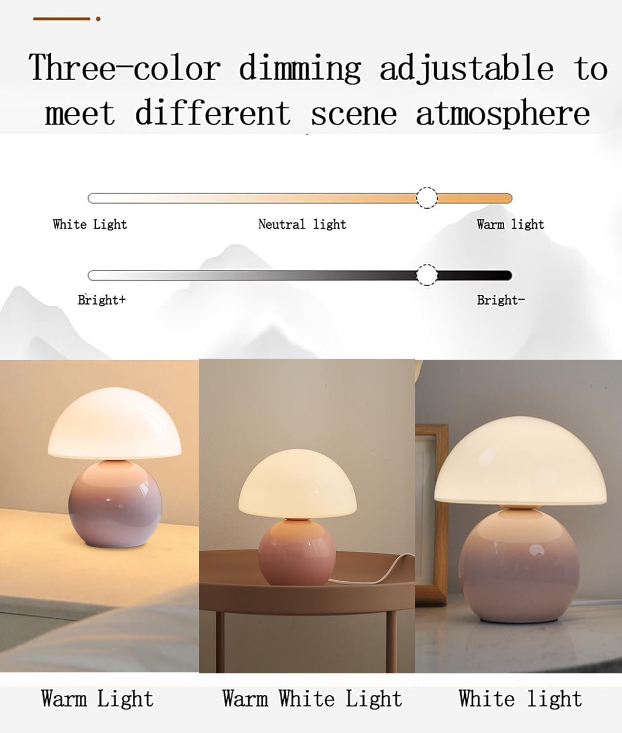 Lampada Da Tavolo A Forma Di Fungo L5003 – Design Moderno Con Luce Calda, 29x20,5 Cm, Connettore EU (Bianco)