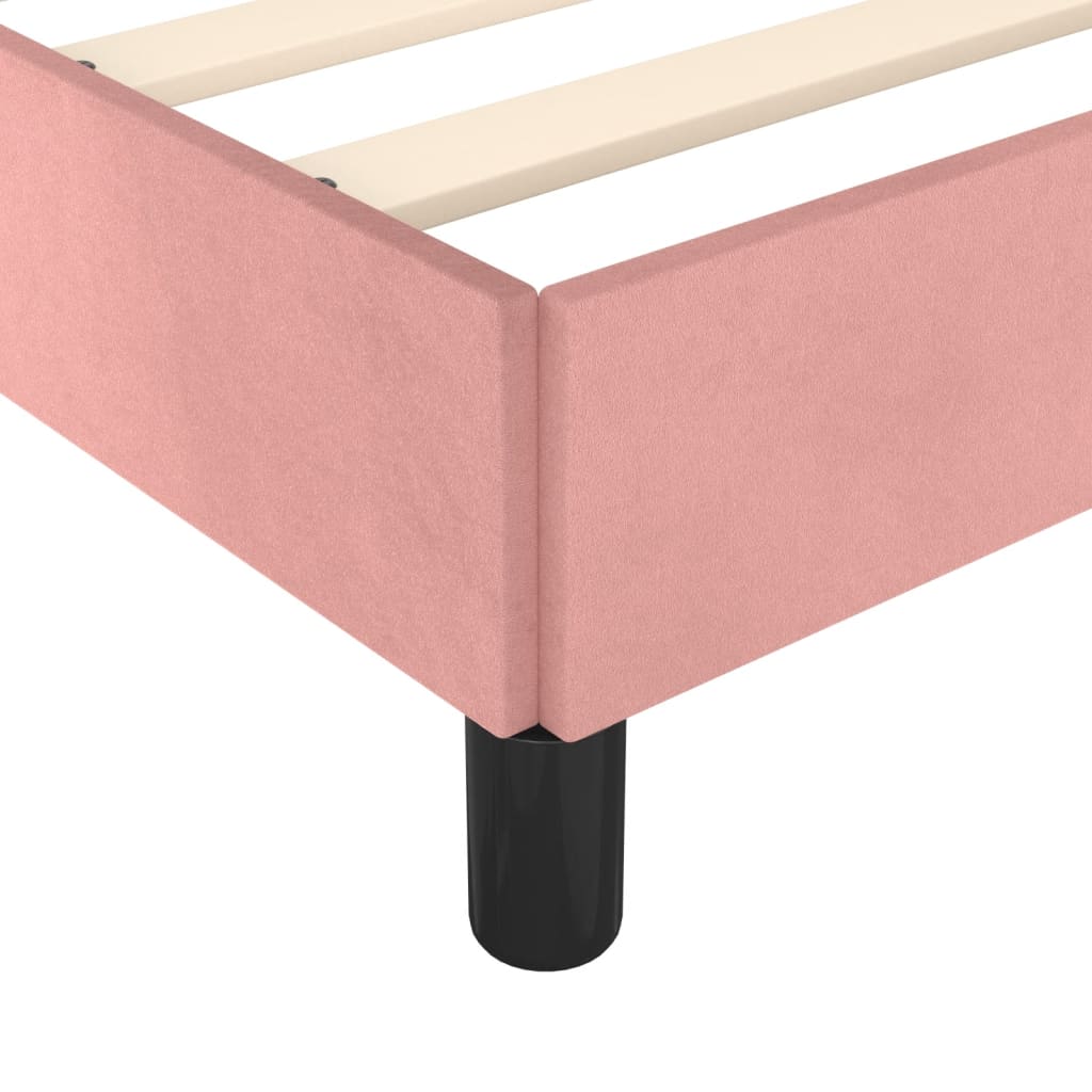 Cadre de lit sans matelas rose velours - 9