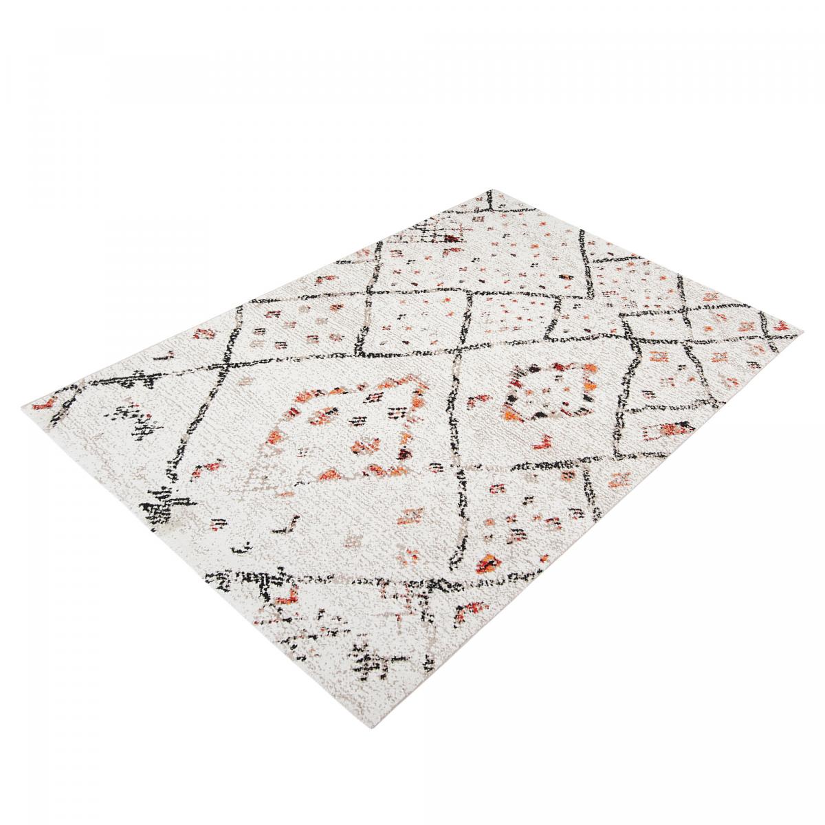 Tapis berbère 120x170 tissé motifs tribaux LYN8 MORA crème - 5