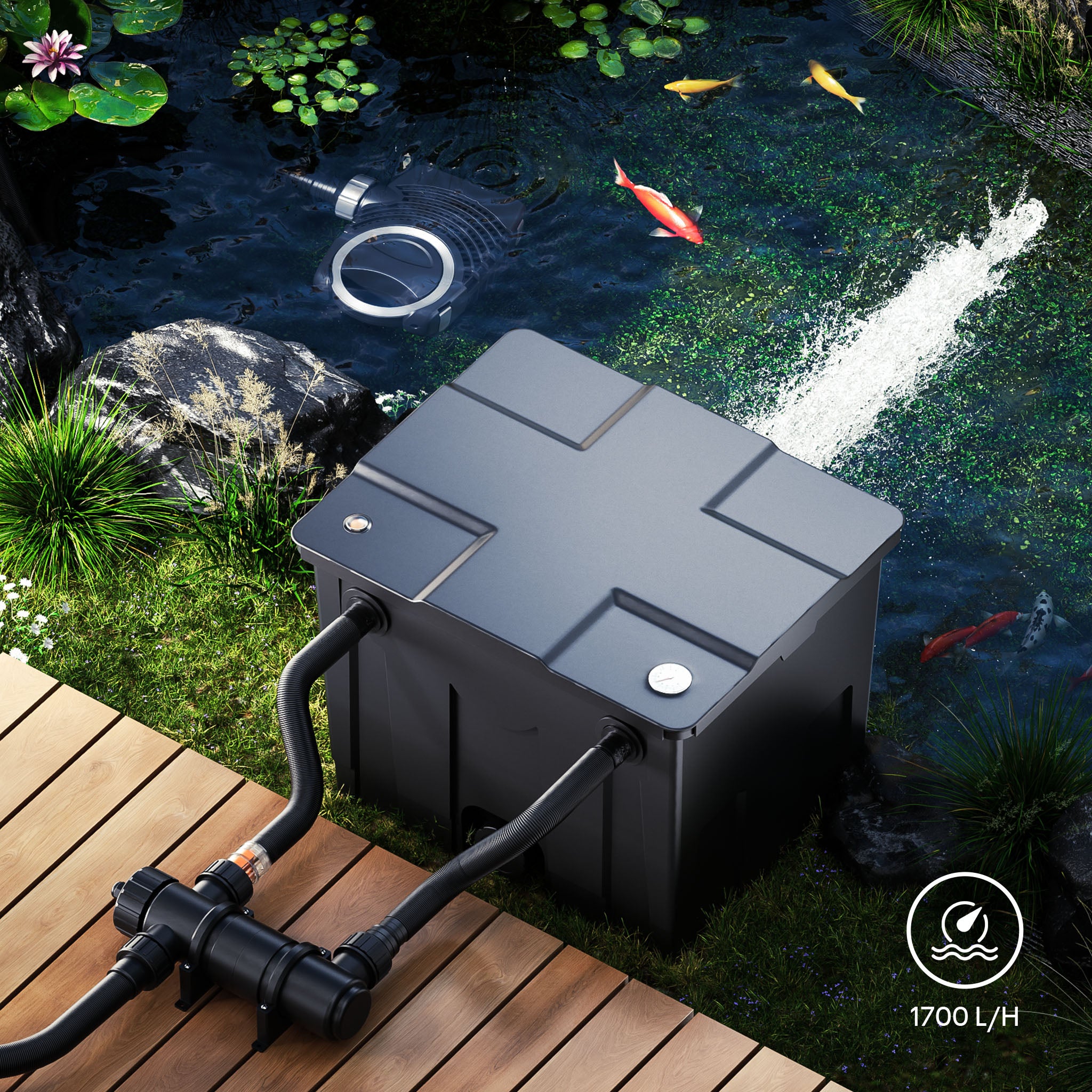 CUV-111 Stérilisateur Clarificateur de bassins ou d’étang - débit max. de 1700 l/h - avec Lampe rayons UV-C 11 W - pour Poissons et plantes… SunSun... - 7