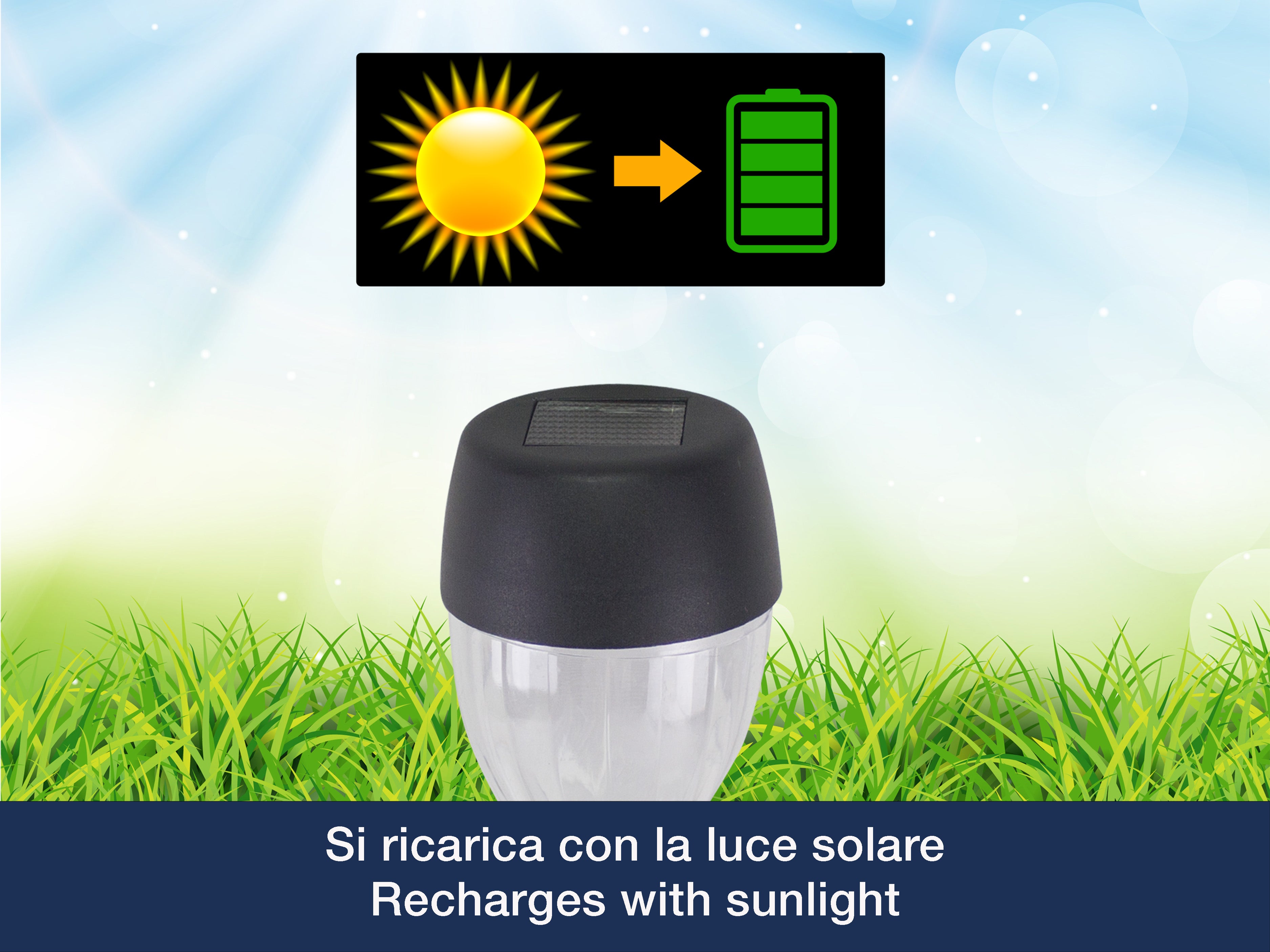 BEPER P207ILO050 Set 5 Luci Solari da Giardino, Lampade da Giardino e da Esterno con LED, Segnapassi da Esterno a Energia Solare, Picchetto, IP44 - 6