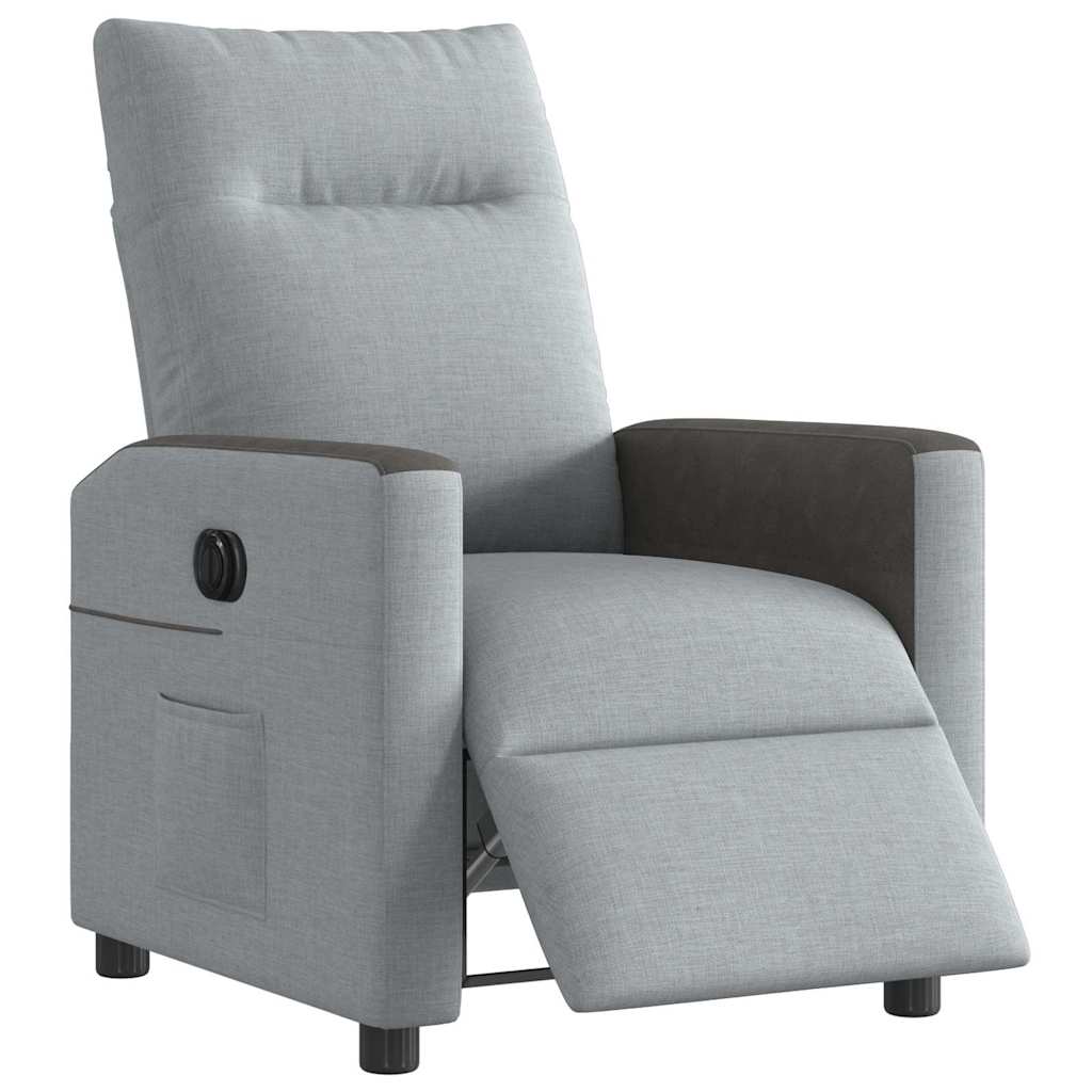 Fauteuil de télévision | Fauteuil inclinable électrique Gris clair Tissu CFW91455 - 3