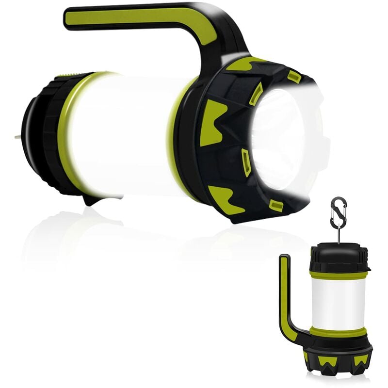 Akumulatorowa lampa kempingowa LED, ultra mocna latarnia kempingowa IPX5 wodoodporna do nocnego łowienia, polowania (kabel USB w zestawie)