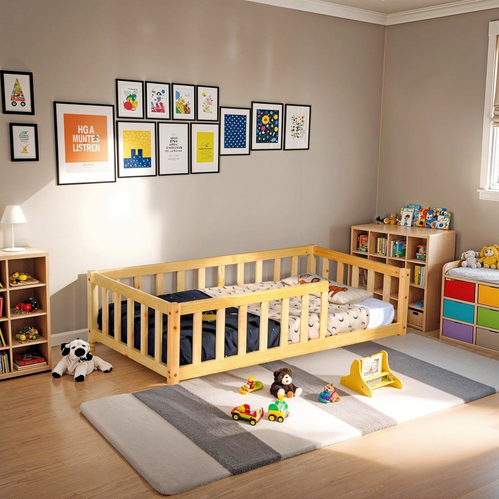 Pack lit enfant avec matelas Peyo Bois naturel 70x140 cm