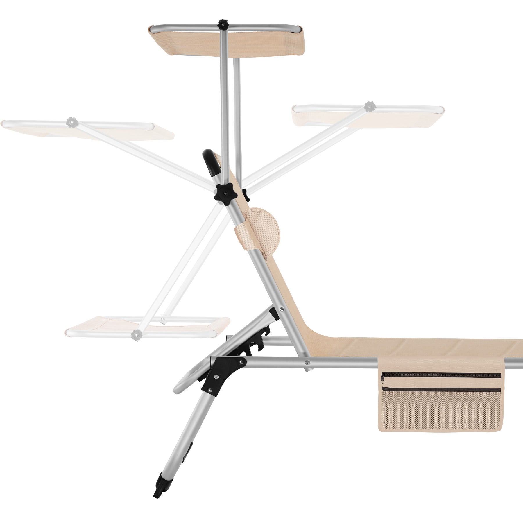 TECTAKE Sdraio Lorella imbottita, pieghevole beige Leroy Merlin