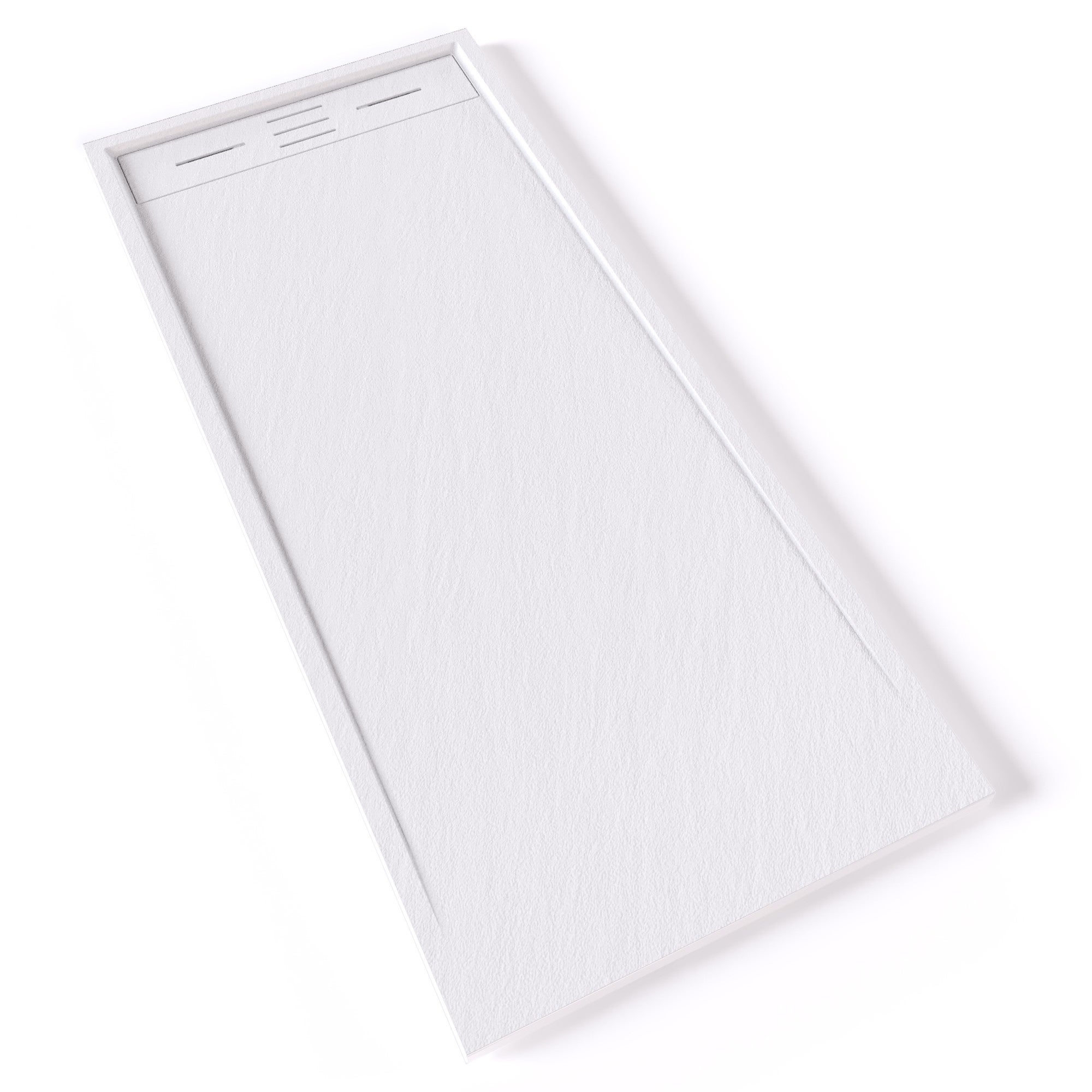 Receveur De Douche Idralite 70x140 Cm Blanc Effet Pierre - Résine Réductible - Neuf