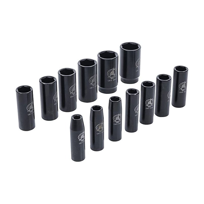 JEU DE 13 DOUILLES A CHOC IMPACT 6 PANS LONGUES CARRE 1/2 DE 10 à 32 mm - 2