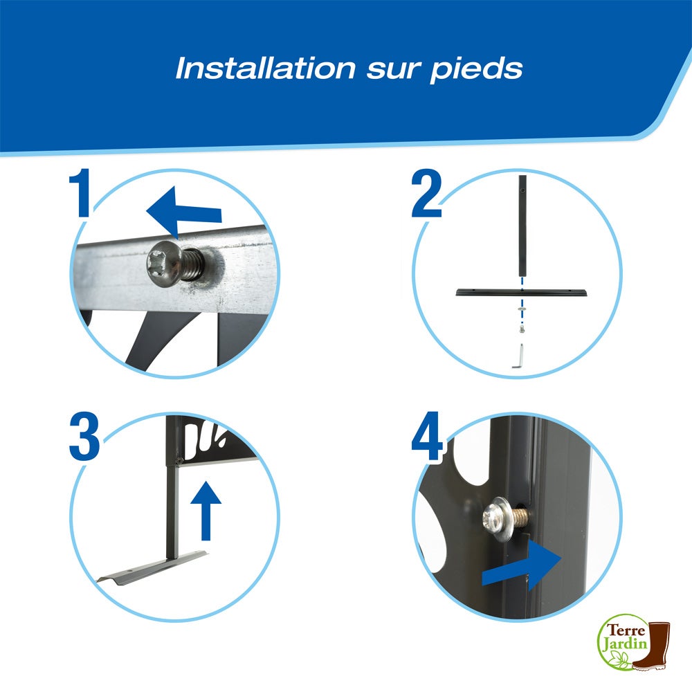 Panneau Décoratif extérieur en Métal - H.160 x l.60 - Brise vue floral - Gris anthracite - 4