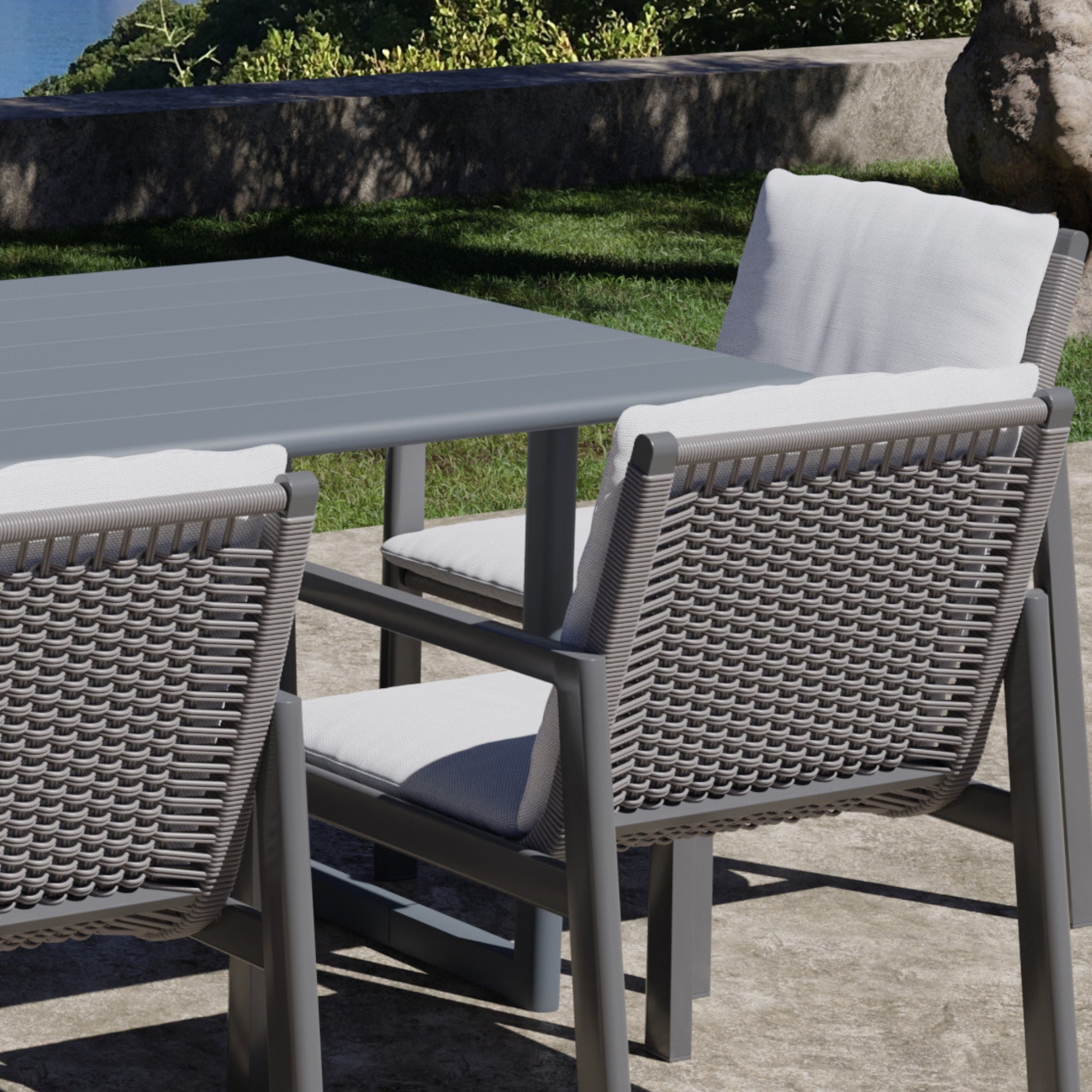 Conjunto de comedor de jardín ONIX 7 piezas en aluminio antracita con mesa y 6 sillas - 3