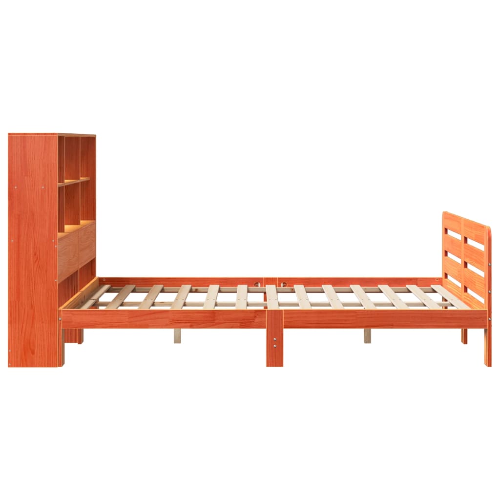 Cama casal | Cama de adulto | Cama sem colchão 120x200 cm madeira pinho maciça castanho-mel CFW390627 - 5