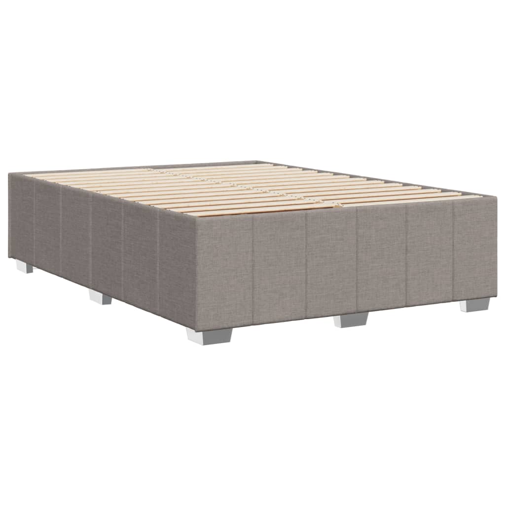 Cadre de lit sans matelas en tissu taupe pour la chambre, 160 × 200 cm - 6