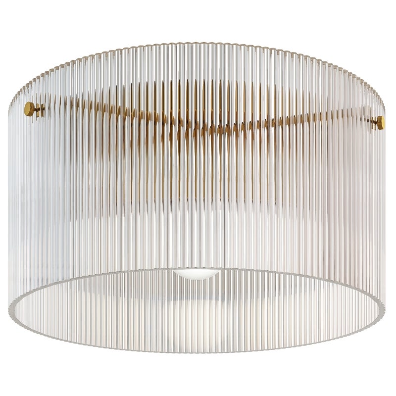 Plafoniera cu abajur acrilic, metal, halogen și compatibil cu LED-uri, Transparent, 32 x 32 x 16,5 cm, Design modern