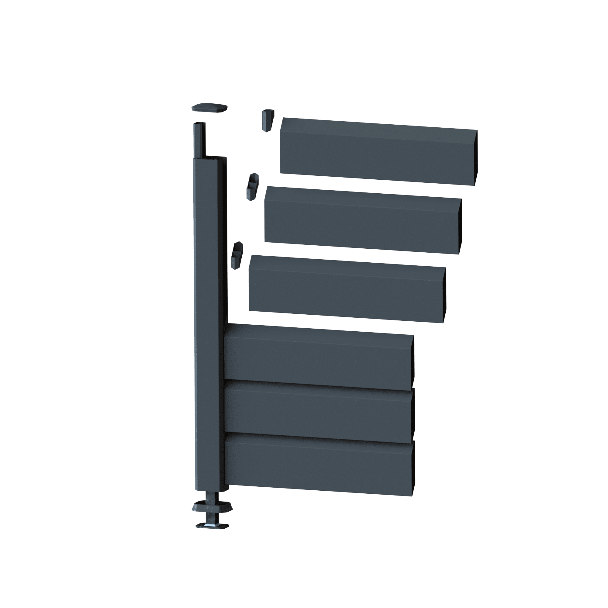 KIT CLOTURE CLOSEA PVC GRIS ANTHRACITE 7016 LG: 3M x HT: 0M97 - 6