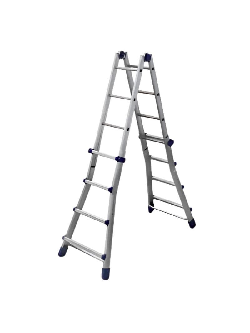 FACAL - Échelle Aluminium Multipostions Télescopique - Longueur déployée 4 m - Hauteur d'accès dépliée 4,9 m - 4