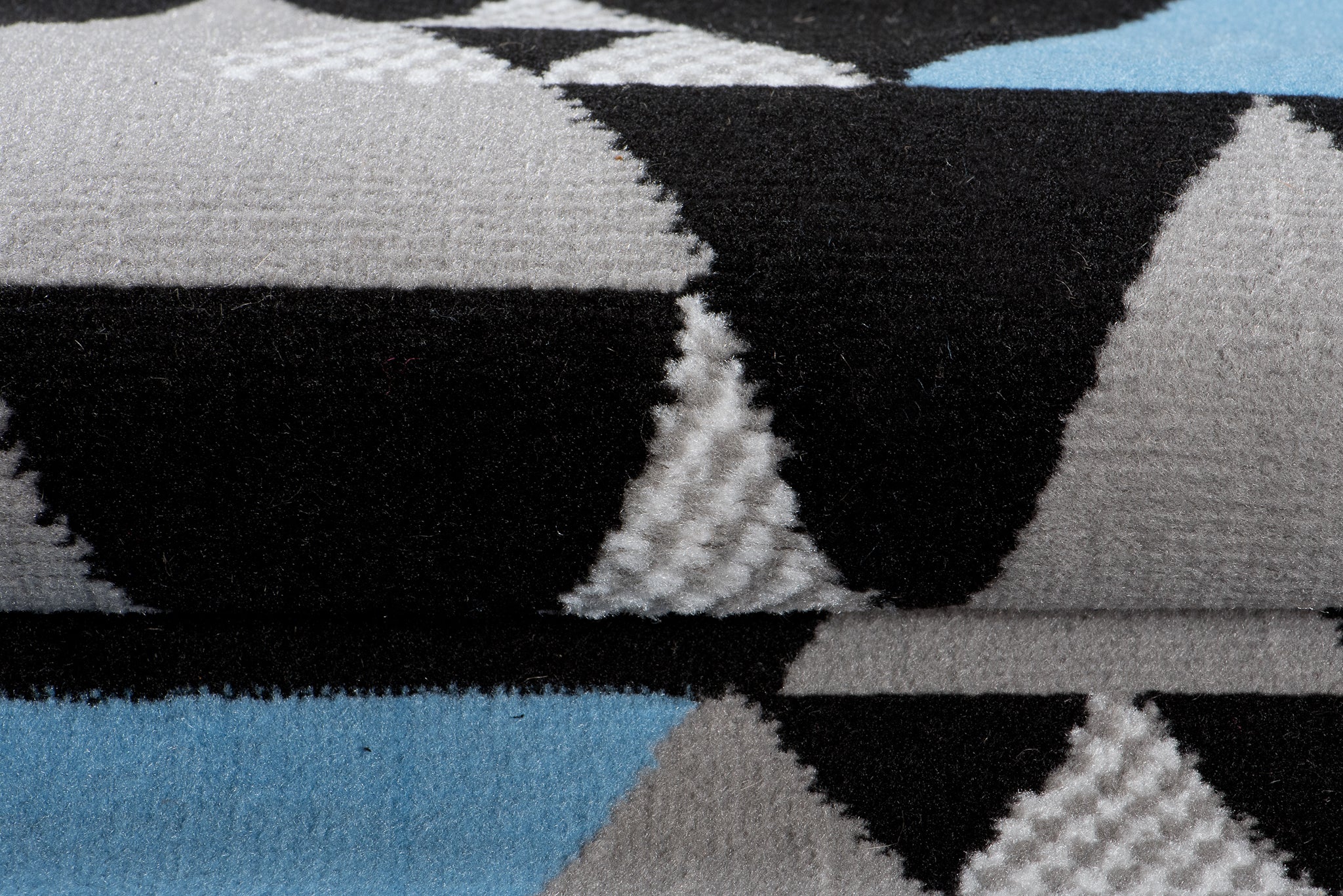 TAPISO Maya Tappeto Passatoia Corridoio Moderno Blu Grigio Nero Triangolo Mosaico 80 x 210 cm - 4