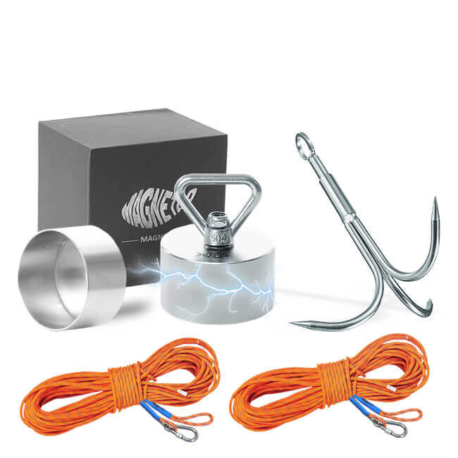 Pack Perche Aimant 3 M + Grappin Fileté – Pour Pêche Magnétique, Sondage & Récupération