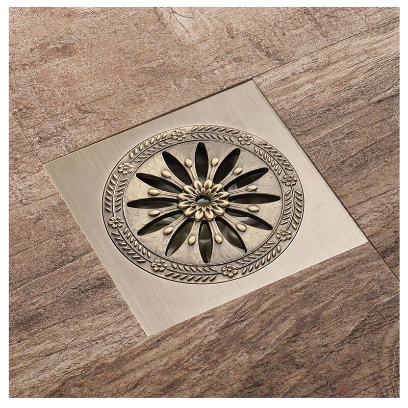 Drain De Douche Carré, Drainage De Douche En Laiton 10x10 Drain De Douche Salle De Bain Anti Odeur Drain De Douche Antique 96611322