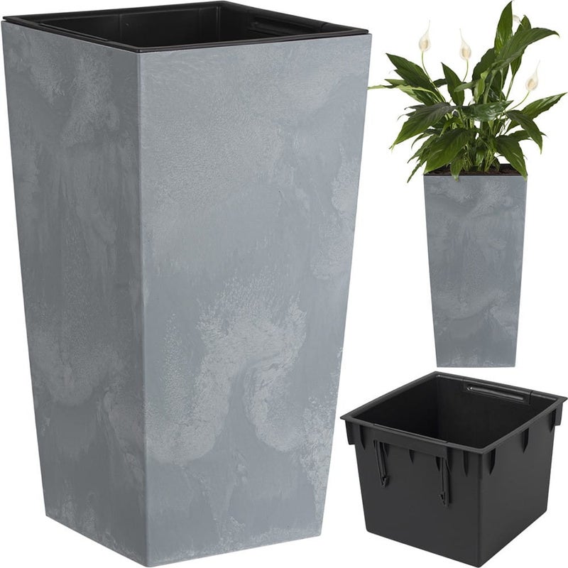 Doniczka Prosperplast URBI SQUARE BETON EFFECT - beton DURS240E-422U